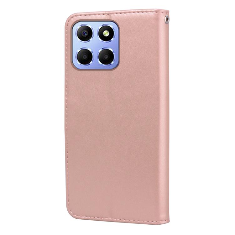 For Honor X6a / X6b / X5b / X6c Rose Embossed Flip PU Leather Phone Case