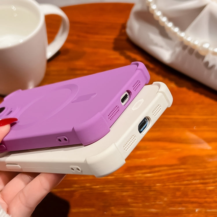For iPhone 16 Four Corner Shockproof Skin Feel MagSafe Magnetic Phone Case