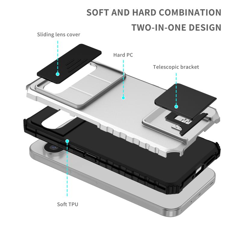 For Google Pixel 9 Pro XL Stereoscopic Holder Sliding Camshield Phone Case
