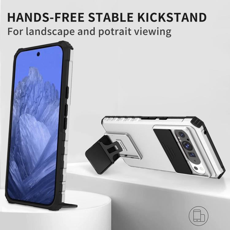 For Google Pixel 9 Pro XL Stereoscopic Holder Sliding Camshield Phone Case