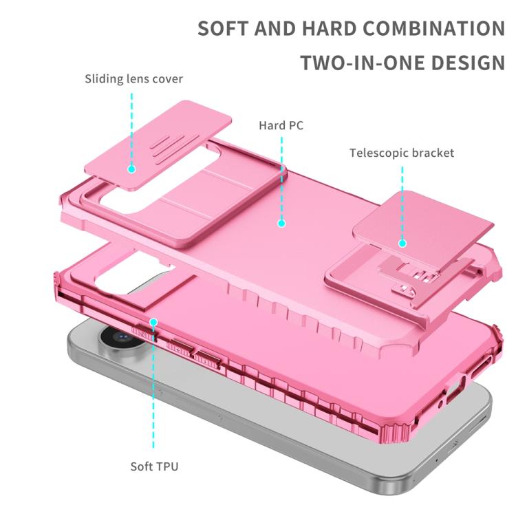 For Google Pixel 9 Pro XL Stereoscopic Holder Sliding Camshield Phone Case