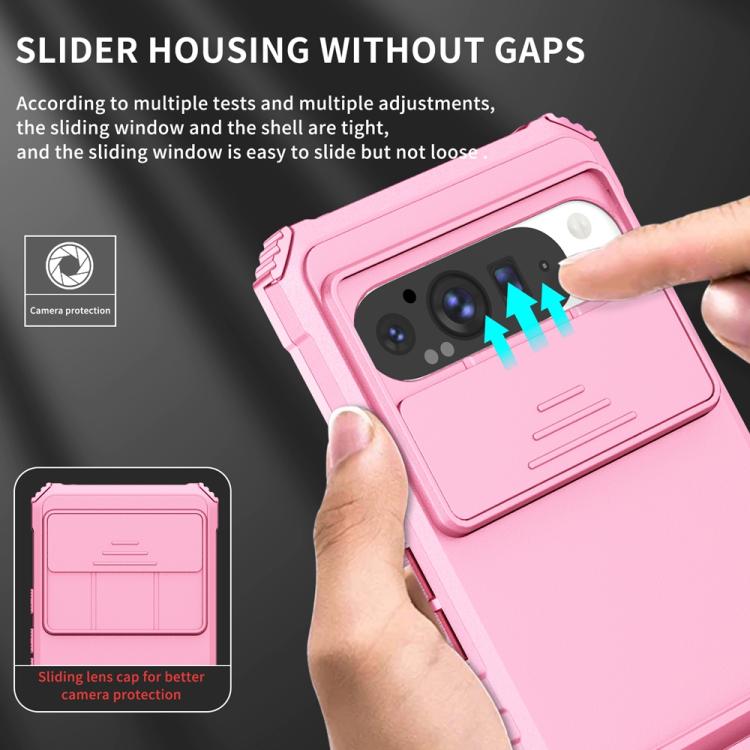 For Google Pixel 9 Pro XL Stereoscopic Holder Sliding Camshield Phone Case