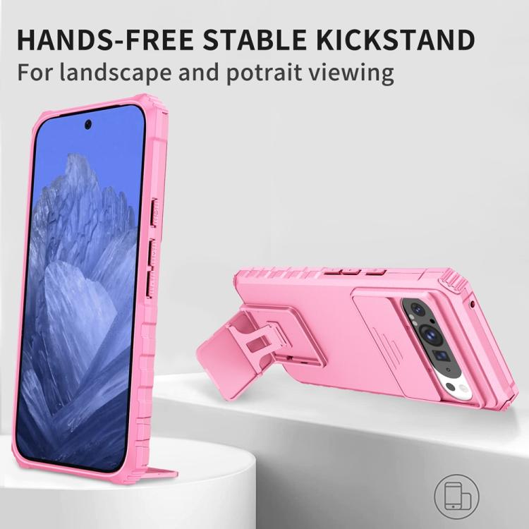 For Google Pixel 9 Pro XL Stereoscopic Holder Sliding Camshield Phone Case