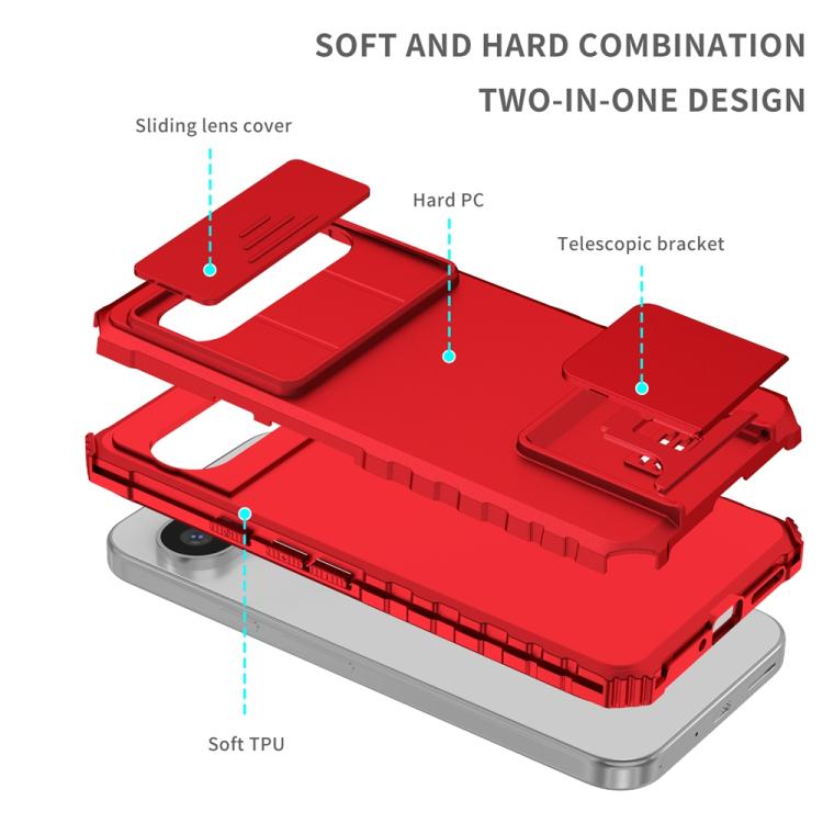 For Google Pixel 9 Pro XL Stereoscopic Holder Sliding Camshield Phone Case