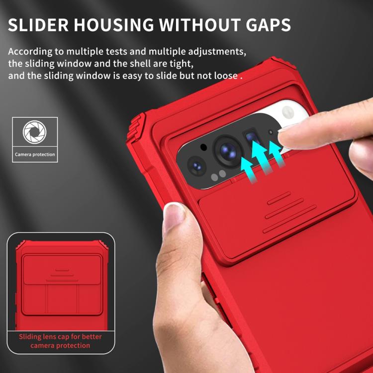 For Google Pixel 9 Pro XL Stereoscopic Holder Sliding Camshield Phone Case