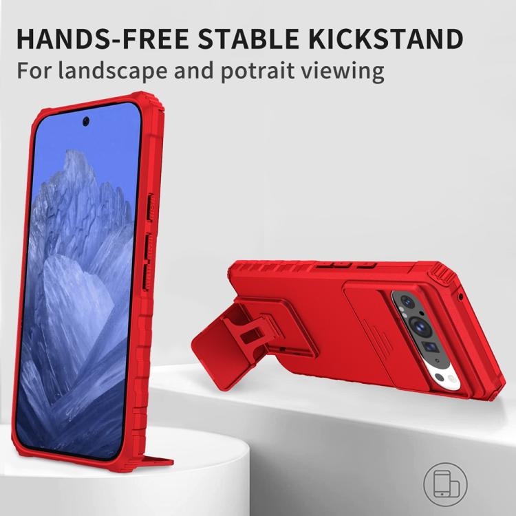 For Google Pixel 9 Pro XL Stereoscopic Holder Sliding Camshield Phone Case