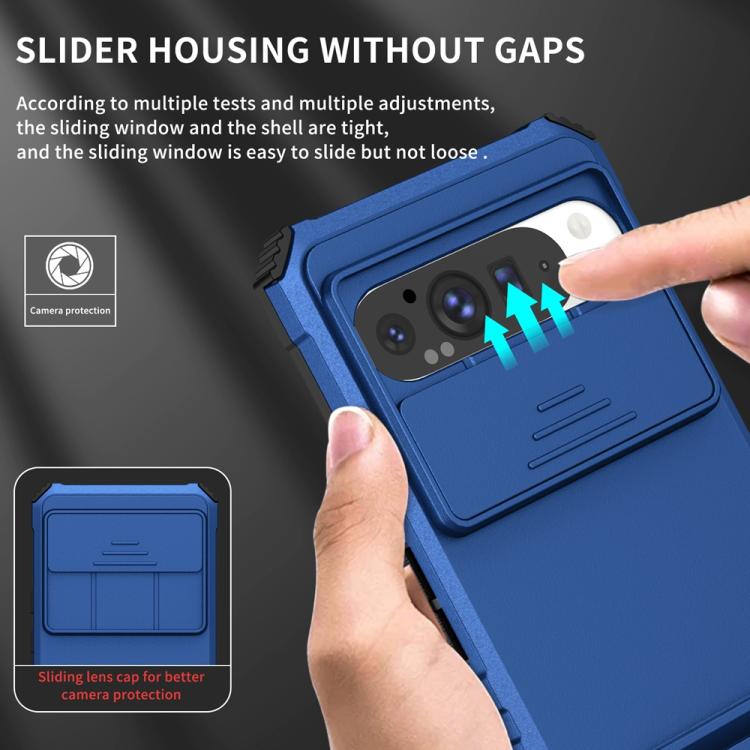 For Google Pixel 9 Pro XL Stereoscopic Holder Sliding Camshield Phone Case