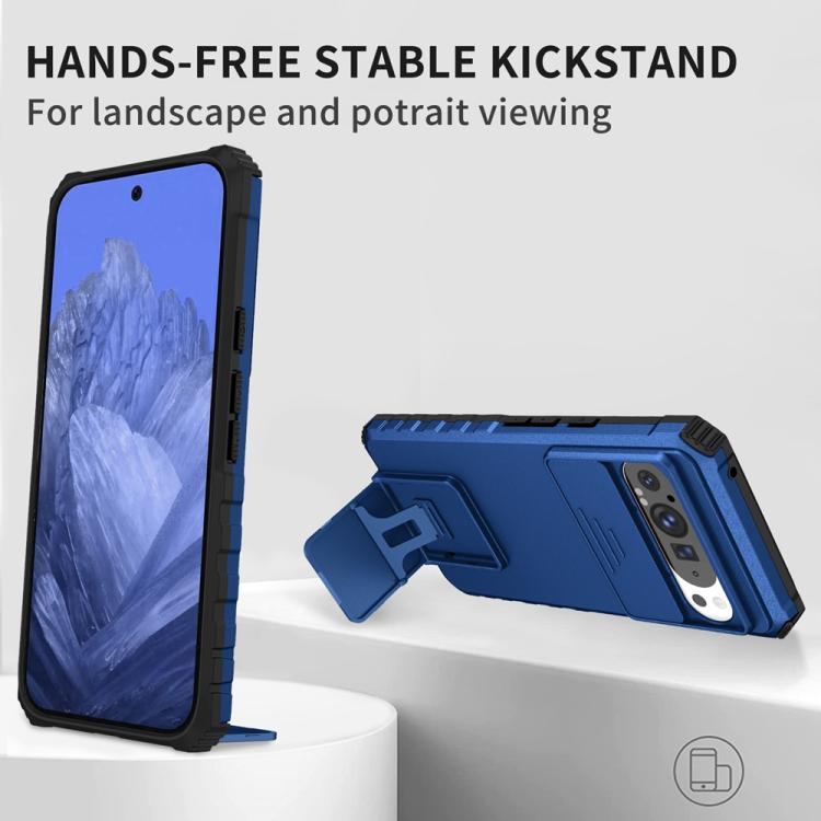 For Google Pixel 9 Pro XL Stereoscopic Holder Sliding Camshield Phone Case