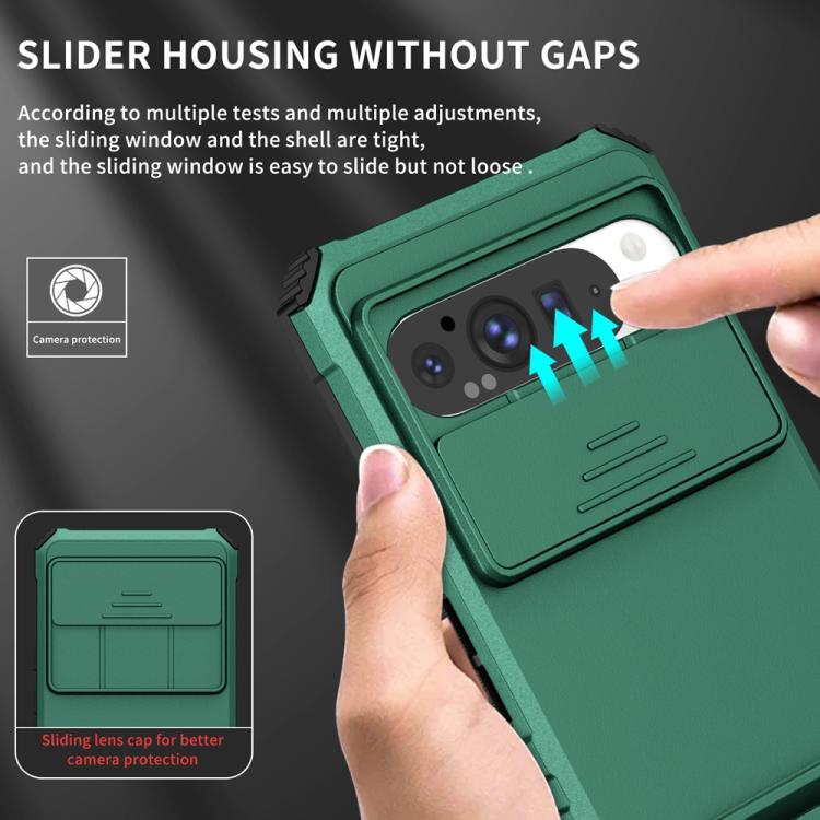 For Google Pixel 9 Pro XL Stereoscopic Holder Sliding Camshield Phone Case