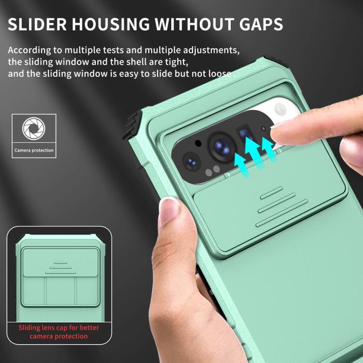 For Google Pixel 9 Pro XL Stereoscopic Holder Sliding Camshield Phone Case