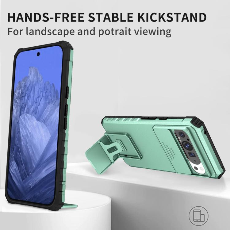 For Google Pixel 9 Pro XL Stereoscopic Holder Sliding Camshield Phone Case