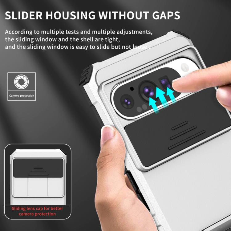 For Google Pixel 9 Pro Stereoscopic Holder Sliding Camshield Phone Case