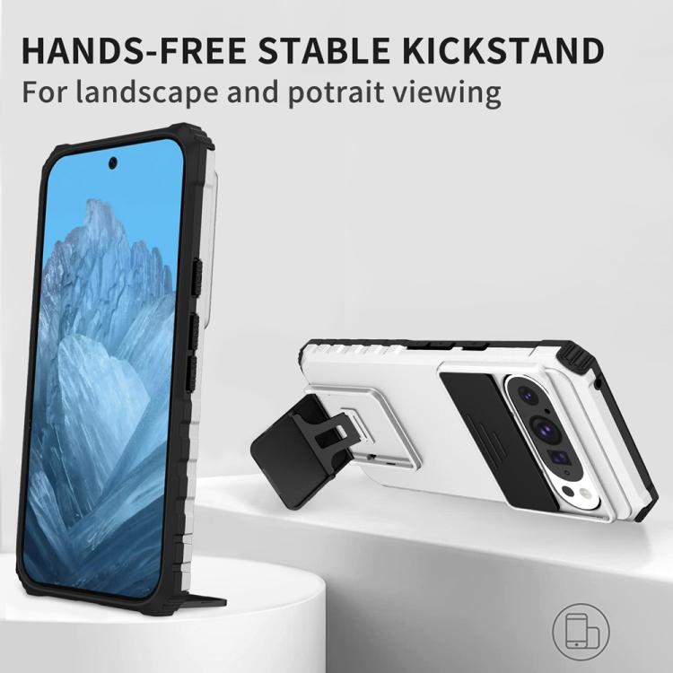For Google Pixel 9 Pro Stereoscopic Holder Sliding Camshield Phone Case