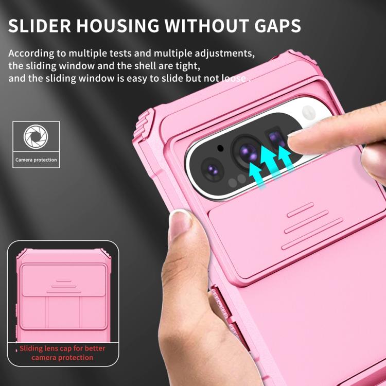 For Google Pixel 9 Pro Stereoscopic Holder Sliding Camshield Phone Case