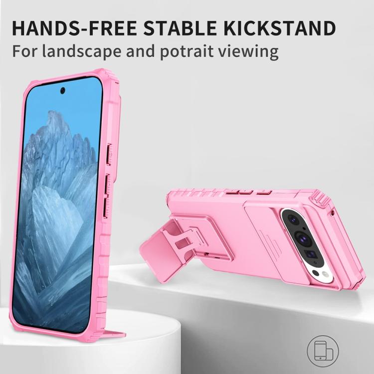 For Google Pixel 9 Pro Stereoscopic Holder Sliding Camshield Phone Case