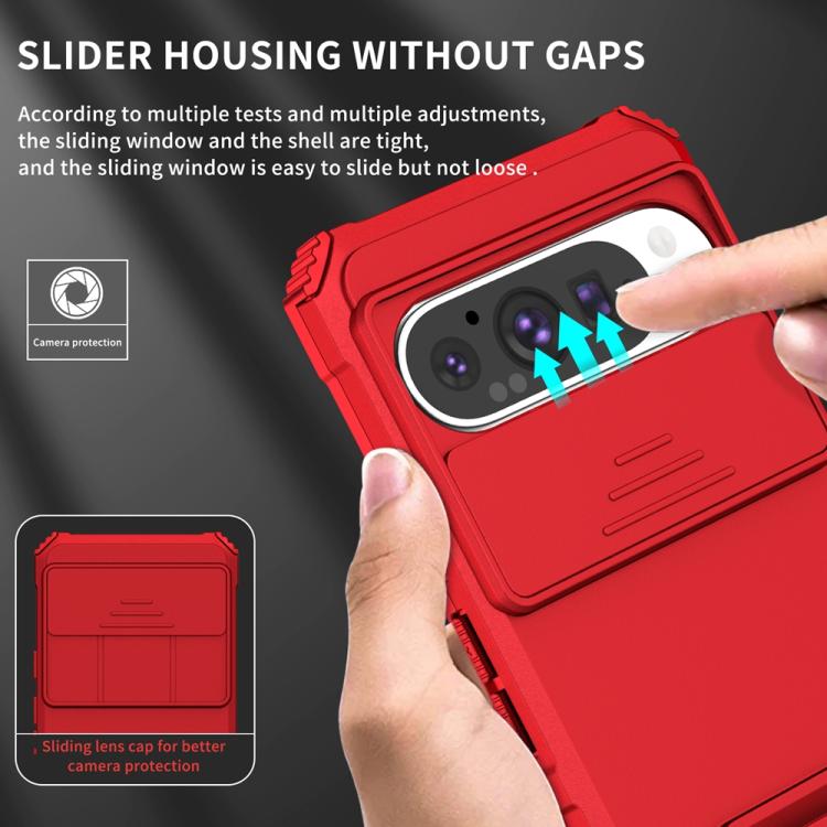 For Google Pixel 9 Pro Stereoscopic Holder Sliding Camshield Phone Case