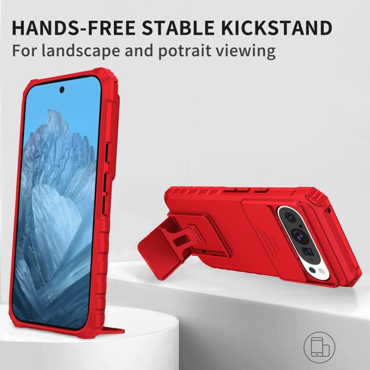 For Google Pixel 9 Pro Stereoscopic Holder Sliding Camshield Phone Case