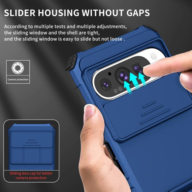 For Google Pixel 9 Pro Stereoscopic Holder Sliding Camshield Phone Case