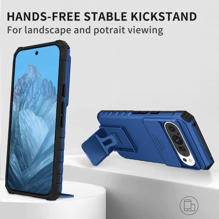 For Google Pixel 9 Pro Stereoscopic Holder Sliding Camshield Phone Case