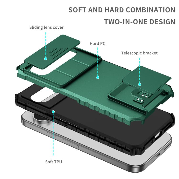 For Google Pixel 9 Pro Stereoscopic Holder Sliding Camshield Phone Case