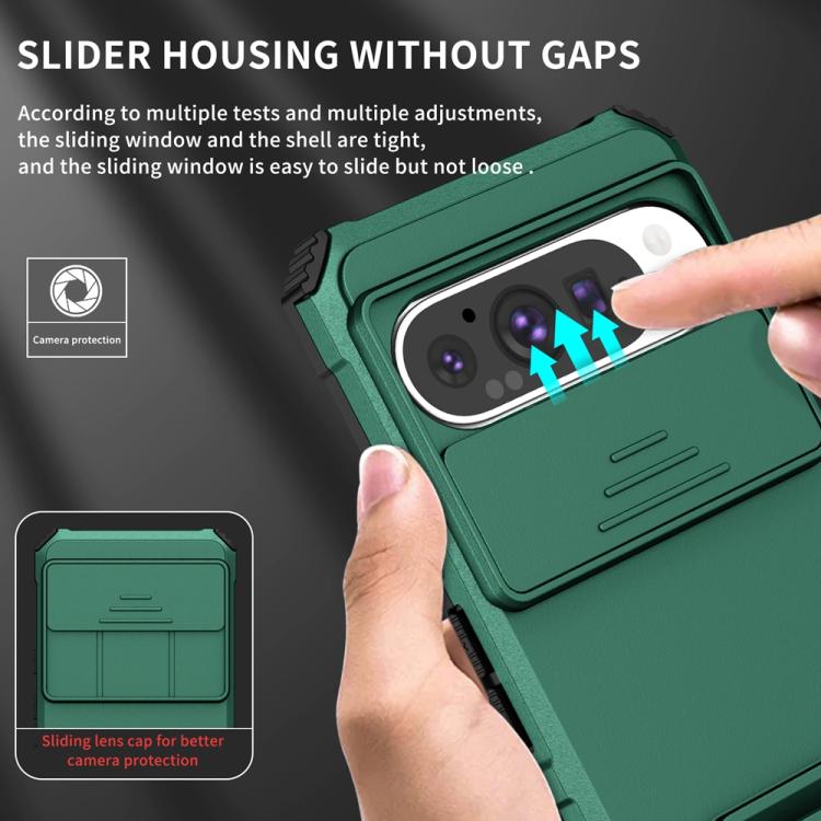 For Google Pixel 9 Pro Stereoscopic Holder Sliding Camshield Phone Case