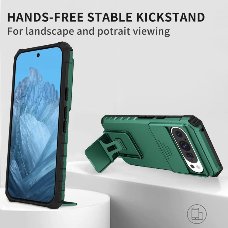 For Google Pixel 9 Pro Stereoscopic Holder Sliding Camshield Phone Case