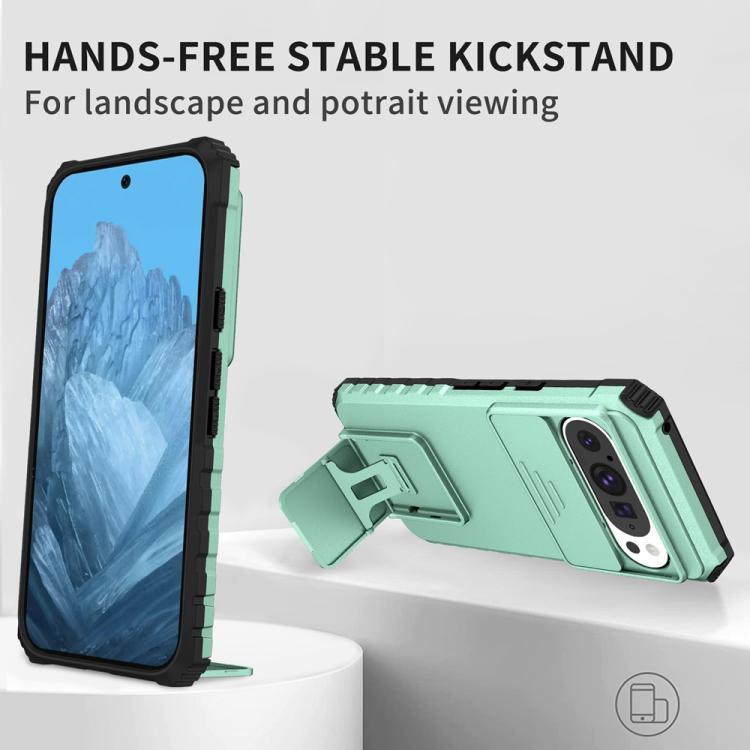 For Google Pixel 9 Pro Stereoscopic Holder Sliding Camshield Phone Case