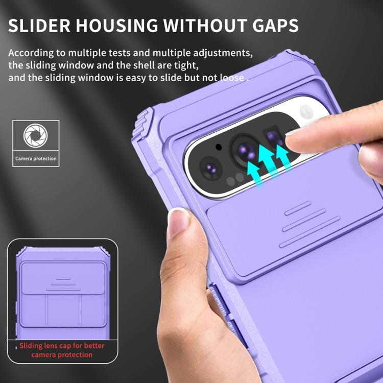For Google Pixel 9 Pro Stereoscopic Holder Sliding Camshield Phone Case