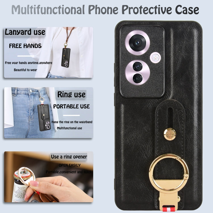 For OPPO Reno11 F / F25 Pro Wristband Leather Back Phone Case