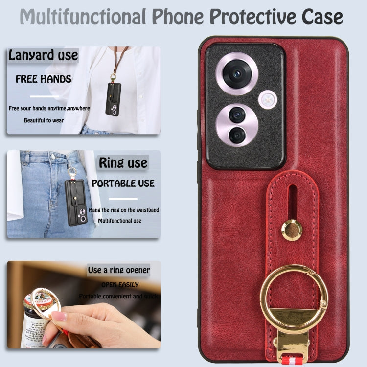 For OPPO Reno11 F / F25 Pro Wristband Leather Back Phone Case