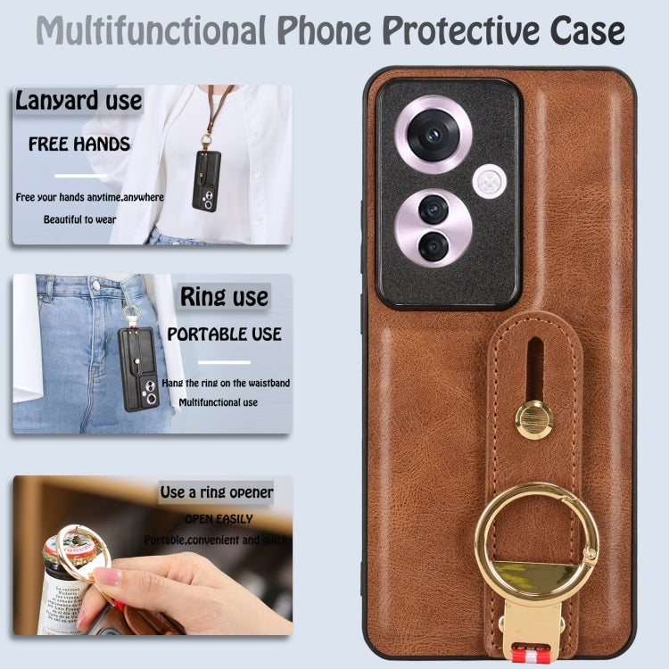 For OPPO Reno11 F / F25 Pro Wristband Leather Back Phone Case