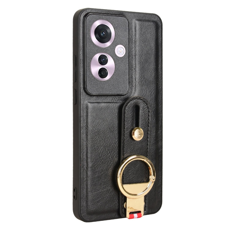 For OPPO Reno11 PJH110 Wristband Leather Back Phone Case