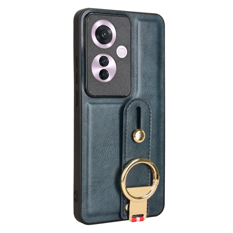 For OPPO Reno11 PJH110 Wristband Leather Back Phone Case