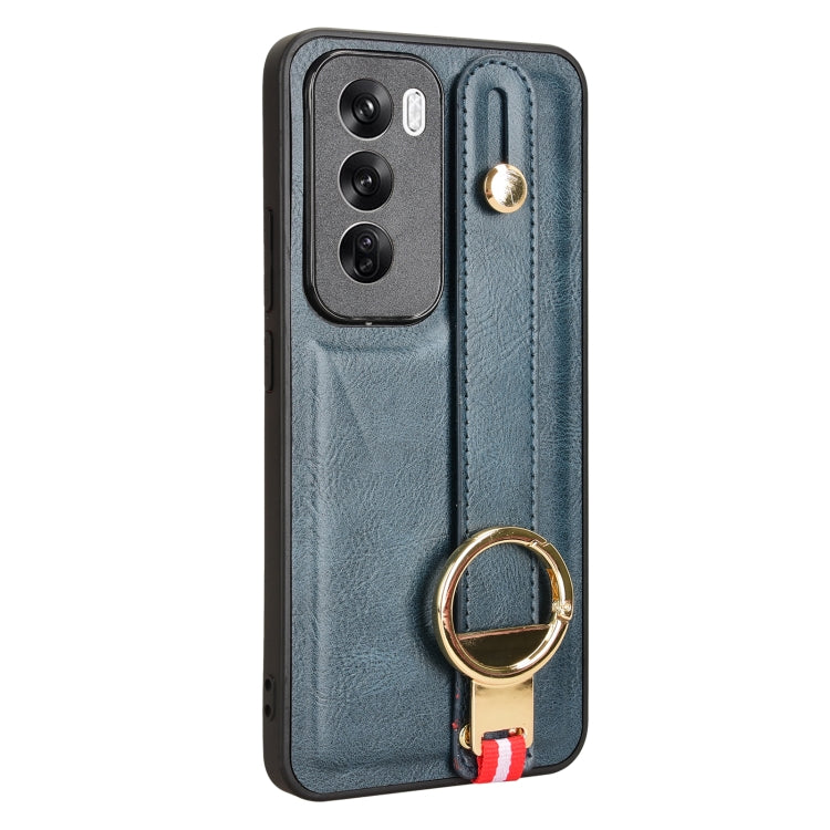 For OPPO Reno12 5G Global Wristband Leather Back Phone Case