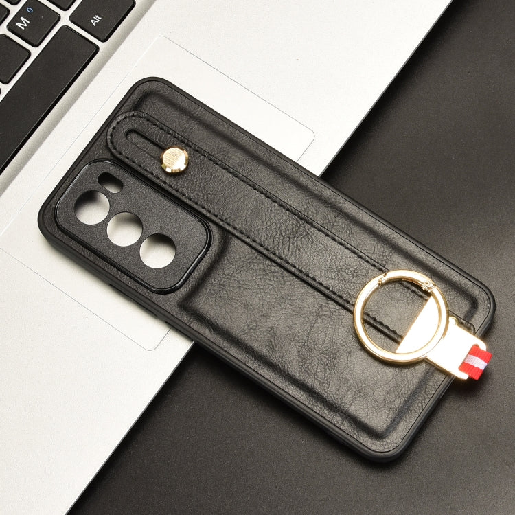 For OPPO Reno12 Pro 5G Global Wristband Leather Back Phone Case