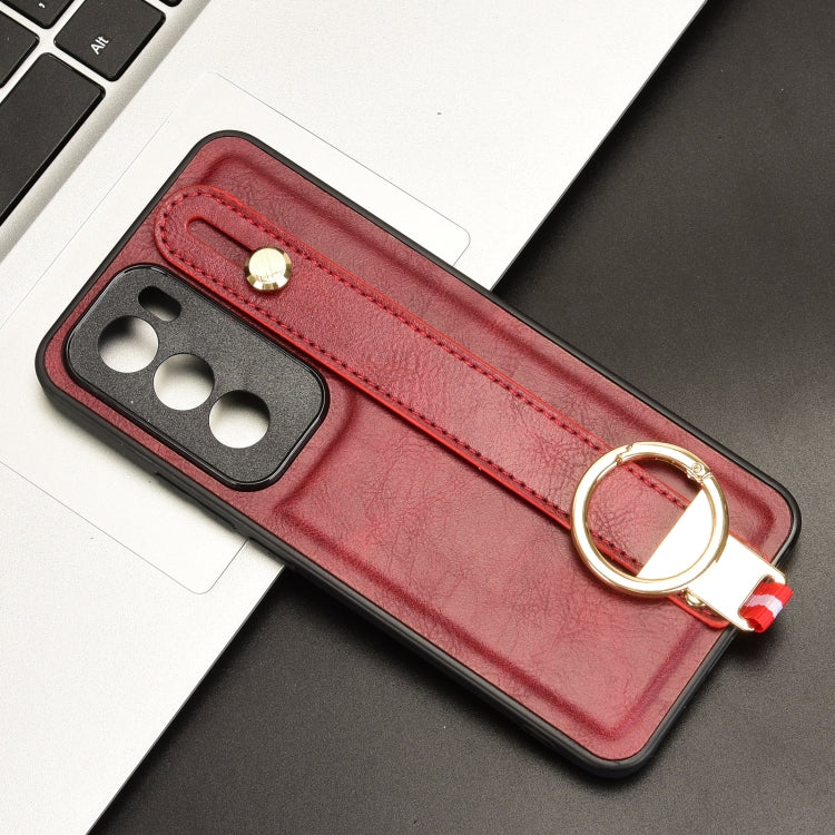 For OPPO Reno12 Pro 5G Global Wristband Leather Back Phone Case