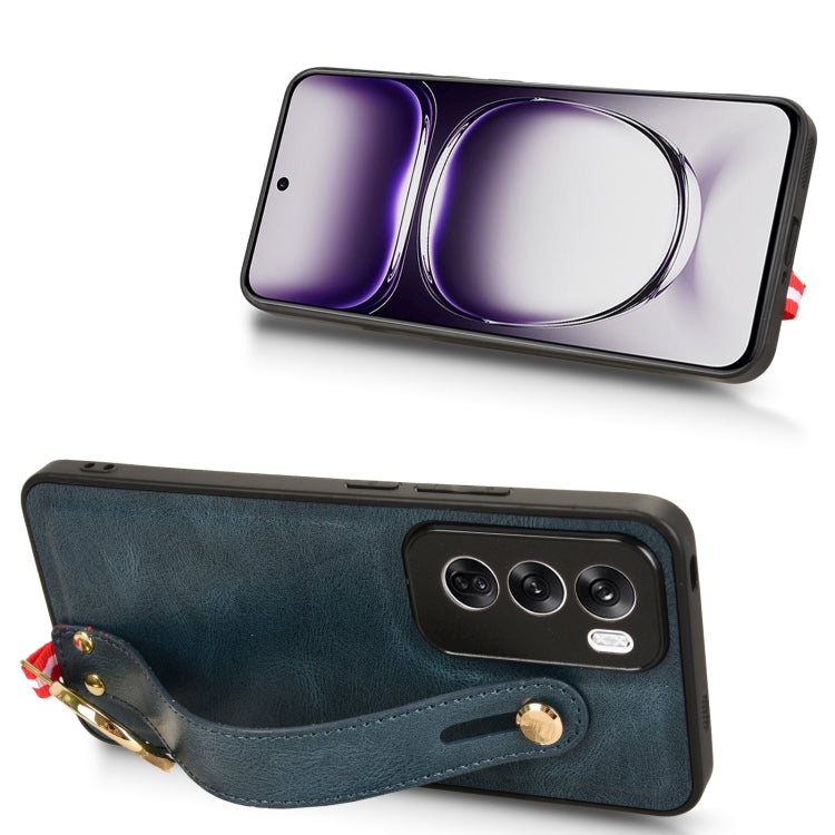 For OPPO Reno12 Pro 5G Global Wristband Leather Back Phone Case