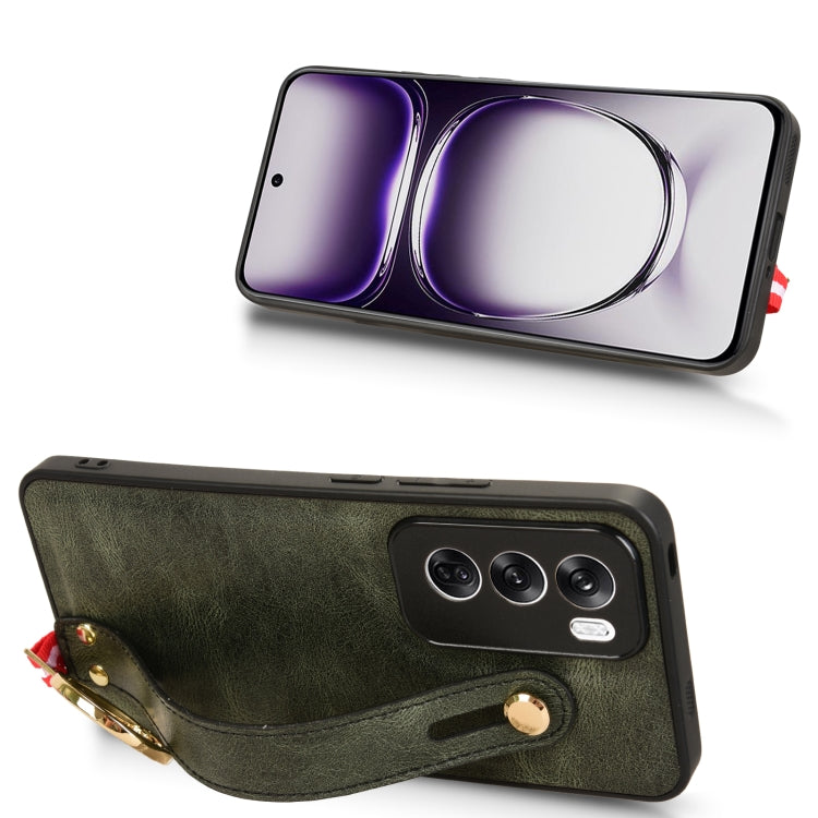 For OPPO Reno12 Pro 5G Global Wristband Leather Back Phone Case