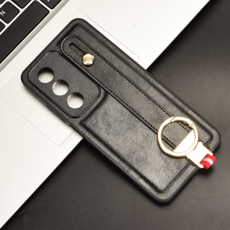 For OPPO A3 Pro India Wristband Leather Back Phone Case