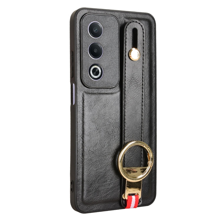 For OPPO A3 Pro India Wristband Leather Back Phone Case