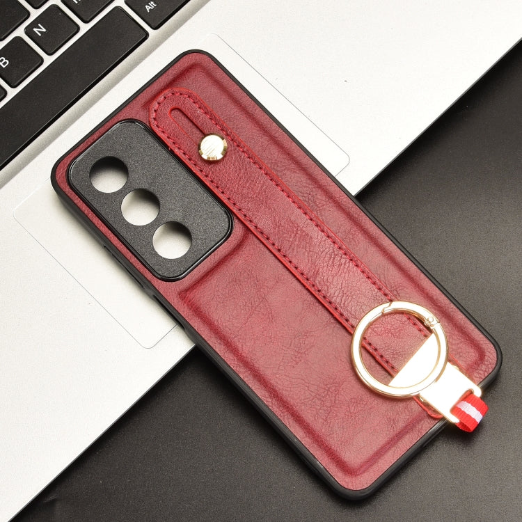For OPPO A3 Pro India Wristband Leather Back Phone Case