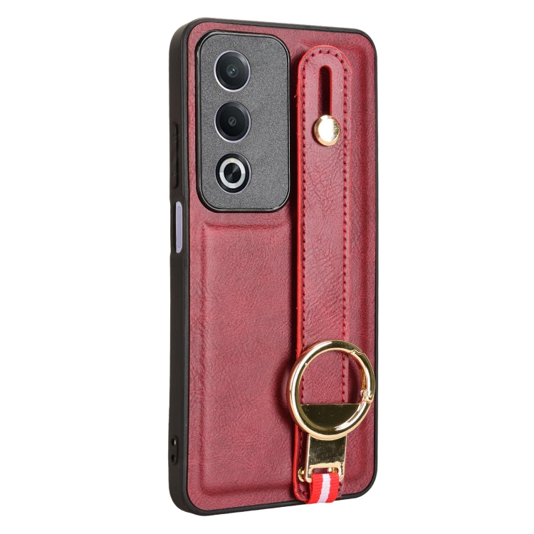 For OPPO A3 Pro India Wristband Leather Back Phone Case