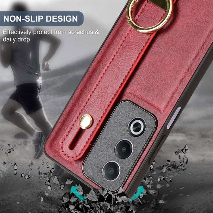 For OPPO A3 Pro India Wristband Leather Back Phone Case