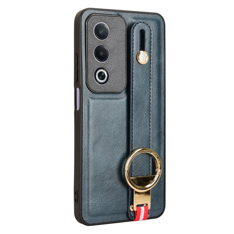For OPPO A3 Pro India Wristband Leather Back Phone Case