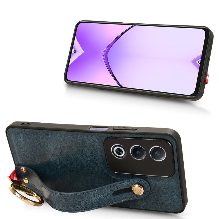For OPPO A3 Pro India Wristband Leather Back Phone Case