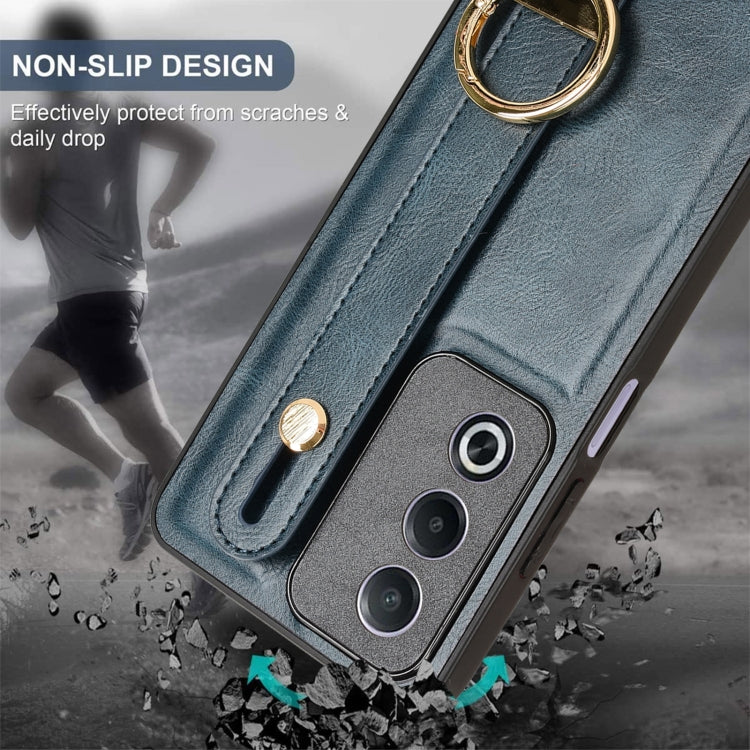 For OPPO A3 Pro India Wristband Leather Back Phone Case