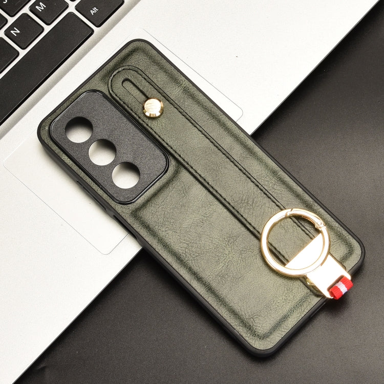 For OPPO A3 Pro India Wristband Leather Back Phone Case
