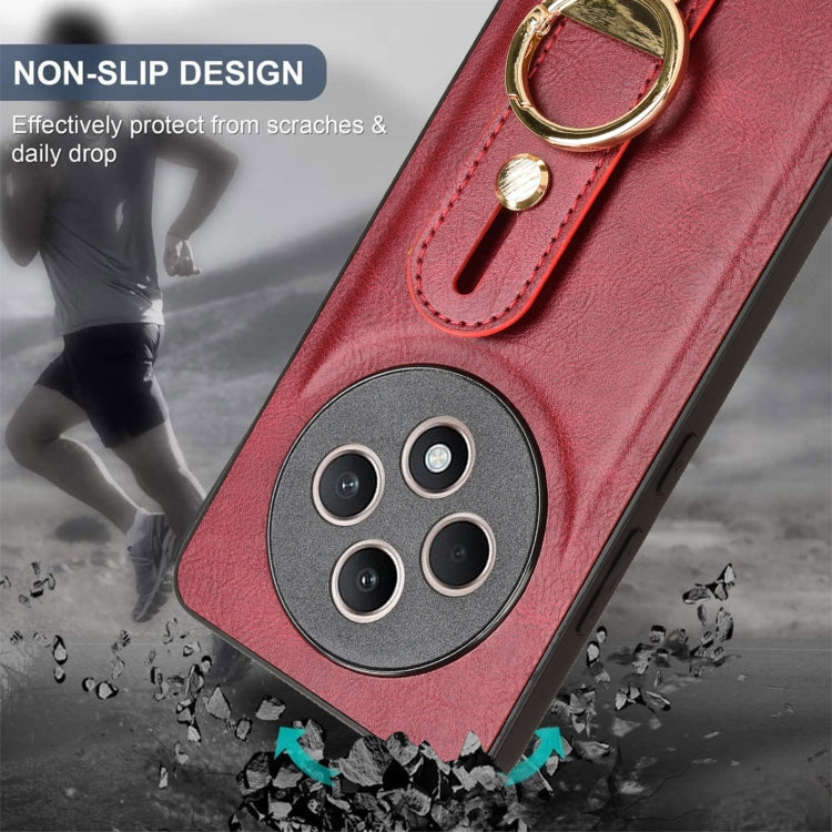 For OPPO Reno12 F 5G Wristband Leather Back Phone Case