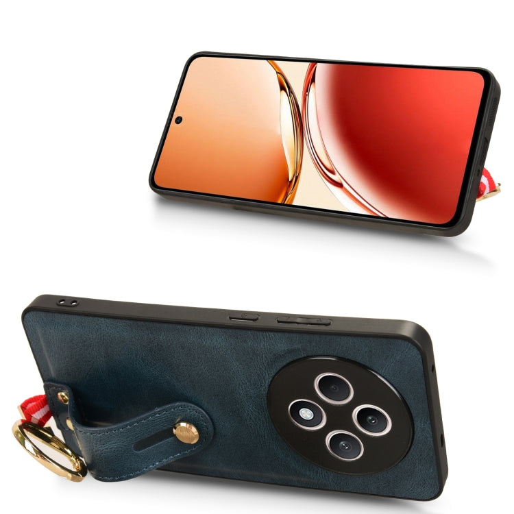 For OPPO Reno12 F 5G Wristband Leather Back Phone Case