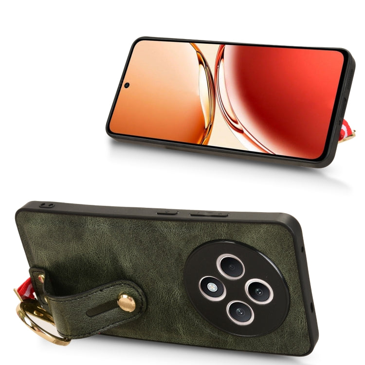 For OPPO Reno12 F 5G Wristband Leather Back Phone Case